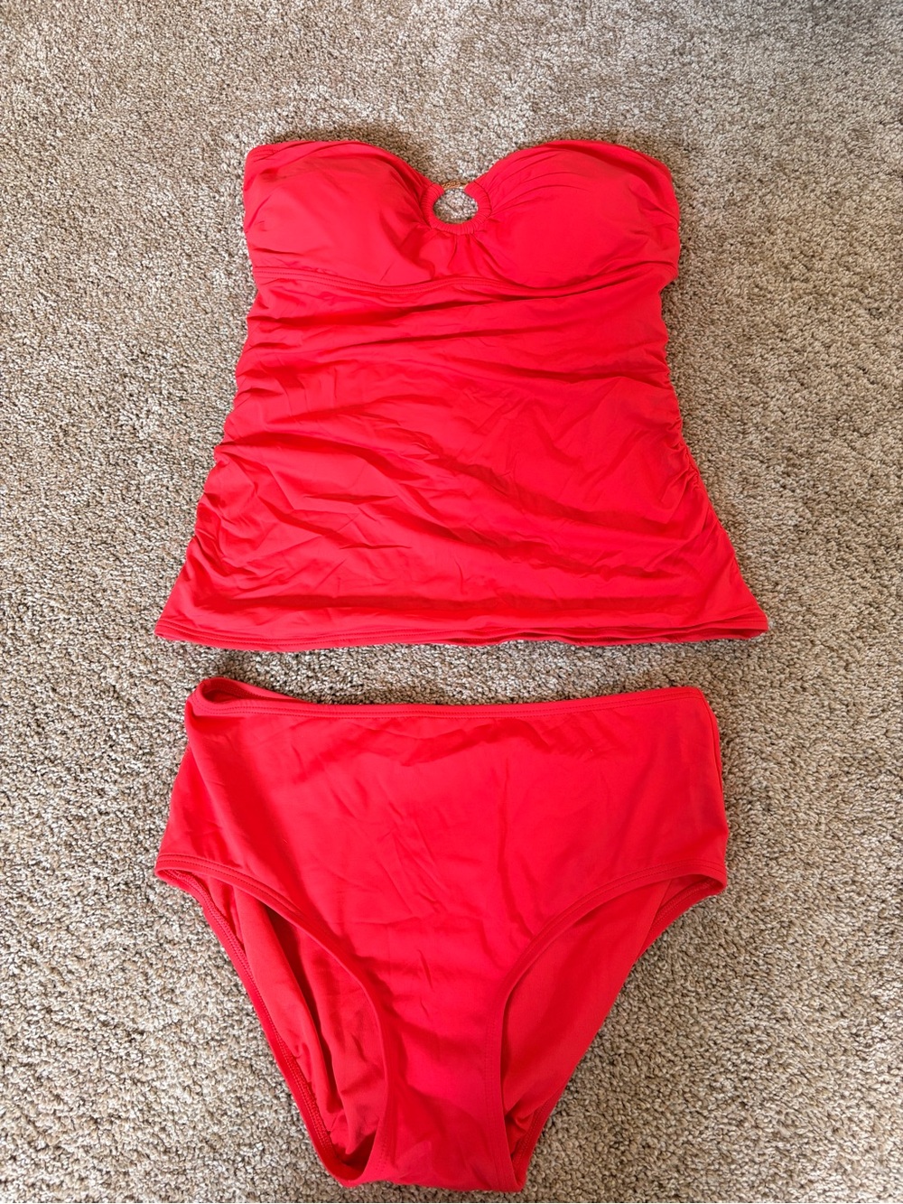 MICHAEL Michael Kors Bright Coral Red Swim Top